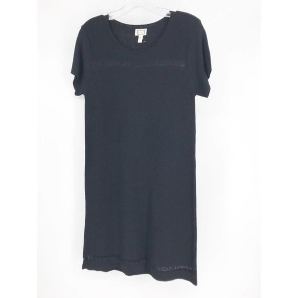 mo : vint Black Shirt Dress with Detail at Hem - Picture 1 of 6